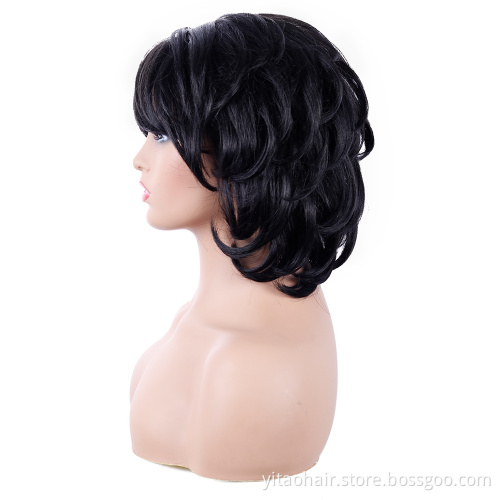 Pixie Cut Short Black Synthetic Wigs For Women With Highlights Stylish Very Short Pixie Cut Synthetic Black Natural Color Wig
